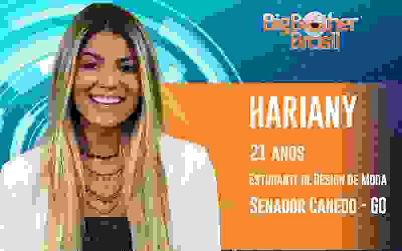 Conheça a participante Hariany, do BBB19!