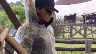 Em A Fazenda 13, Valentina se assusta com briga de galinhas: 'Podem parar'