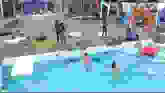 Gil abaixa a cueca após pular na piscina ao vivo na Globo