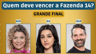 R7 Votação + Enquete A Fazenda 2022 Grande Final (14/12): Babi, Bia ou Iran, quem ganha o reality show?