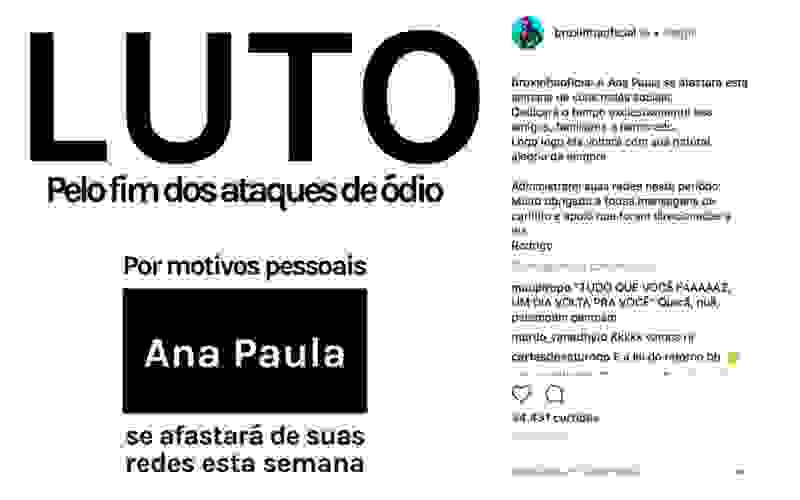 Ana Paula, do "BBB18", se afasta de redes sociais após ataques de haters