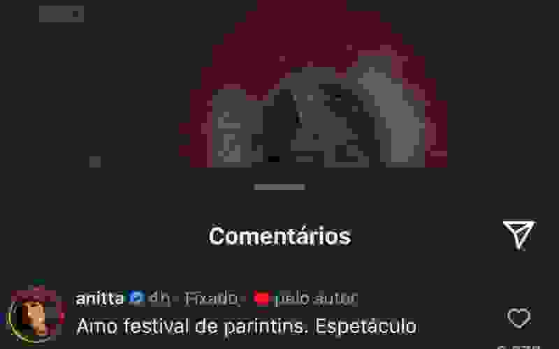 Anitta comenta post de Isabelle, do BBB 24, e exalta Festival de Parintins: 