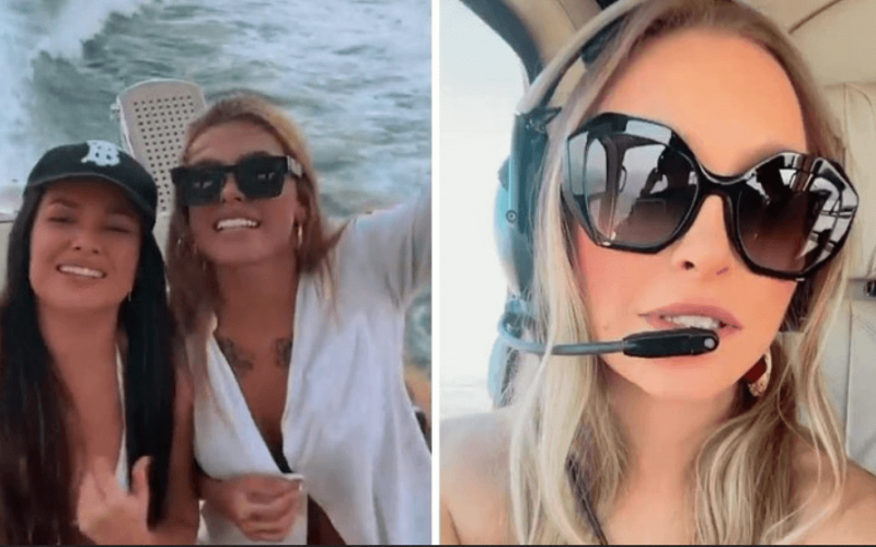 Poderosas! Ex-BBBs Carla Diaz, Juliette Freire e Pocah fazem passeios de helicóptero e barco: "Irmãs"