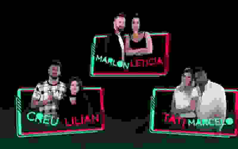 Marlon e Letícia, Créu e Lilian e Tati e Marcelo estão na D.R. do Power Couple Brasil